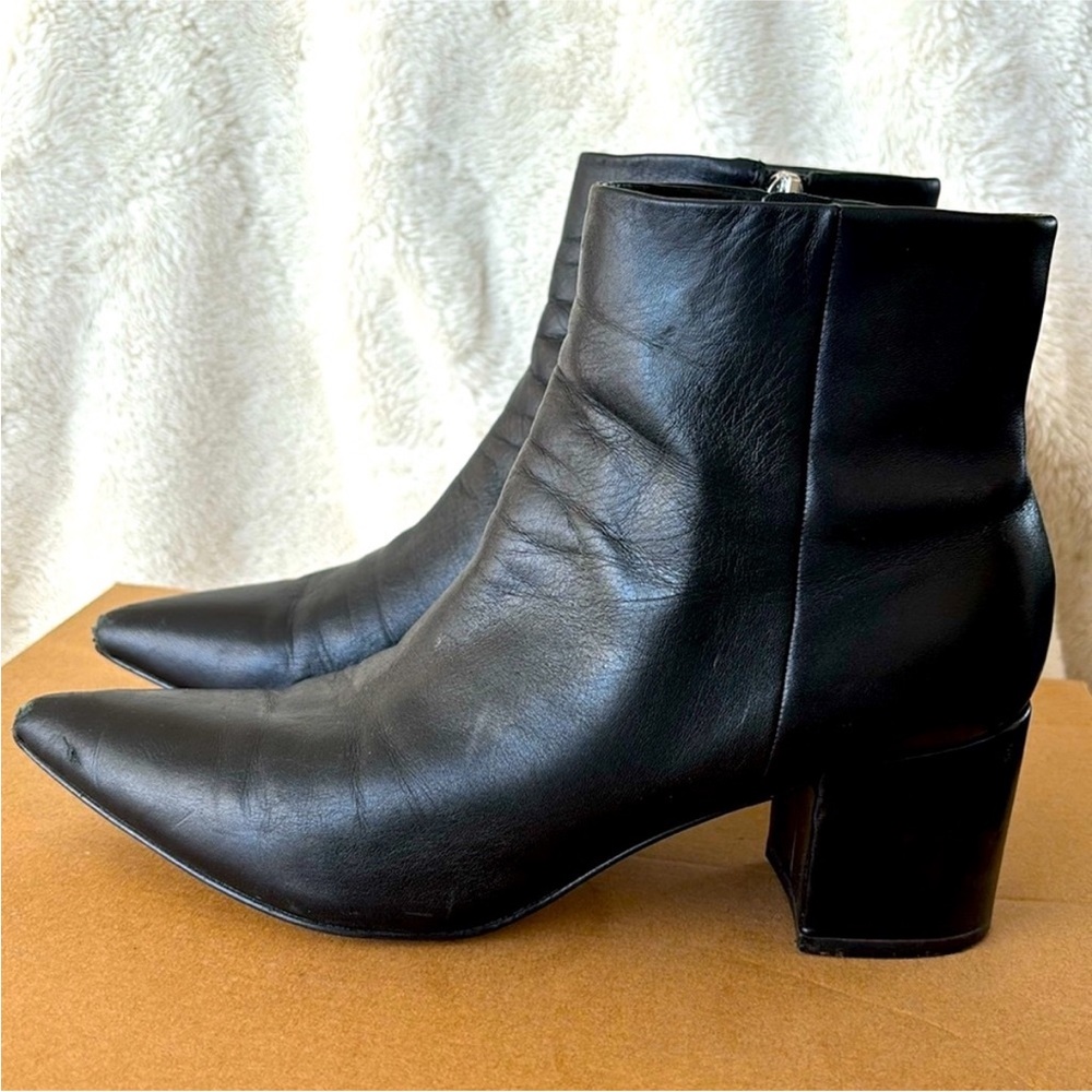 Marc Fisher Black Leather Ankle Booties